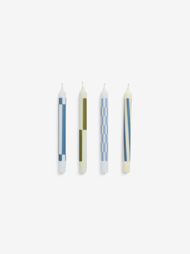 SET DE 4 BOUGIES VERT & BLEU - HAY -  Multicolored , Home design Bensimon