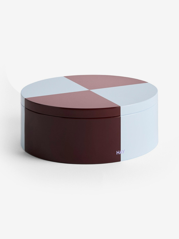 BOITE EN METAL RONDE BORDEAUX/CIEL - HAY - Bordeaux , Home design Bensimon