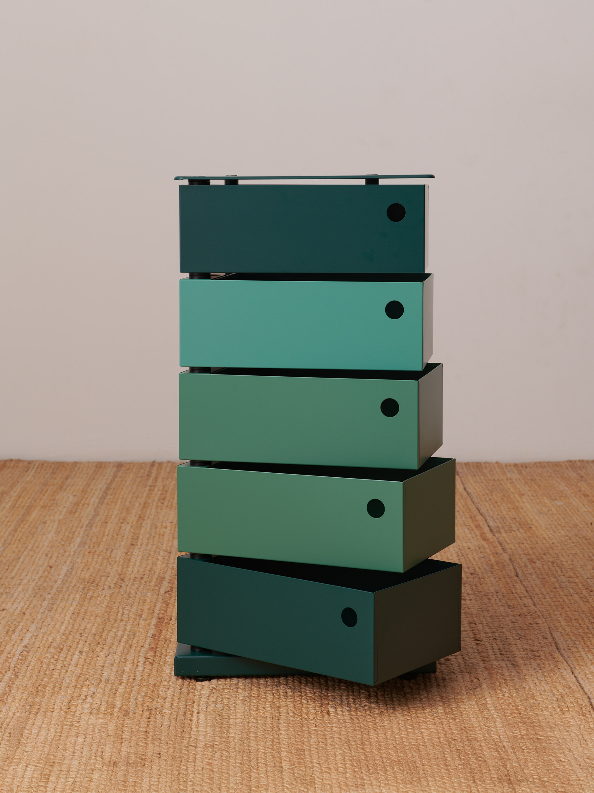 Meuble 5 tiroirs pivotants vert -  Green , Home design Bensimon
