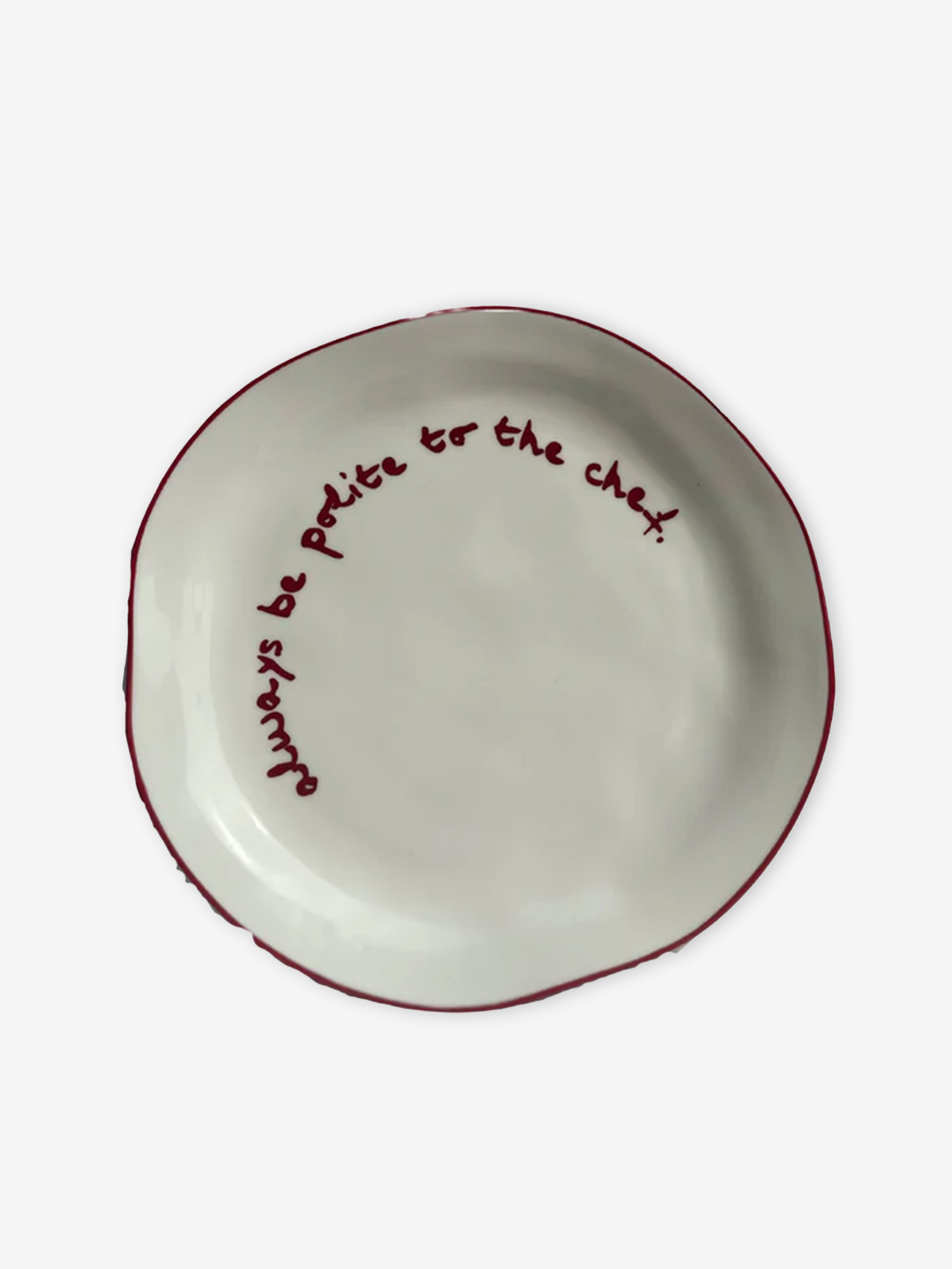 ASSIETTE BE POLITE TO THE CHEF - THE ECLECTIC LIFESTYLE -  Red , Home design Bensimon