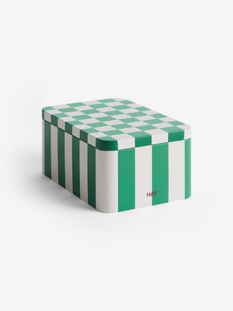BOITE EN METAL VERT/BLANC - HAY -  Green , Home design Bensimon