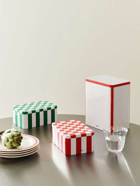 BOITE EN METAL VERT/BLANC - HAY -  Green , Home design Bensimon