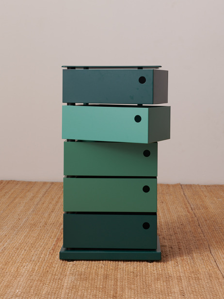 Meuble 5 tiroirs pivotants vert -  Green , Home design Bensimon 