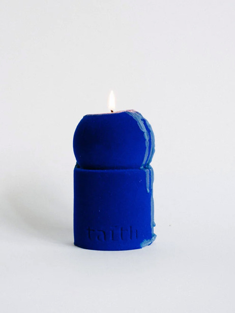 LULU CANDLE VELVET - TAITH -  Blue , Home design Bensimon