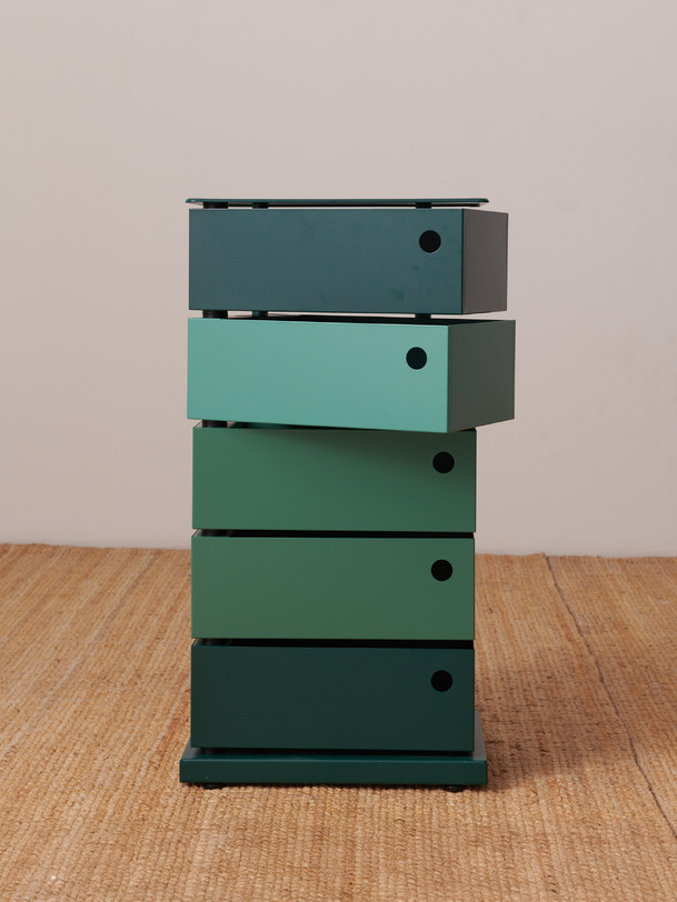 Meuble 5 tiroirs pivotants vert -  Green , Home design Bensimon
