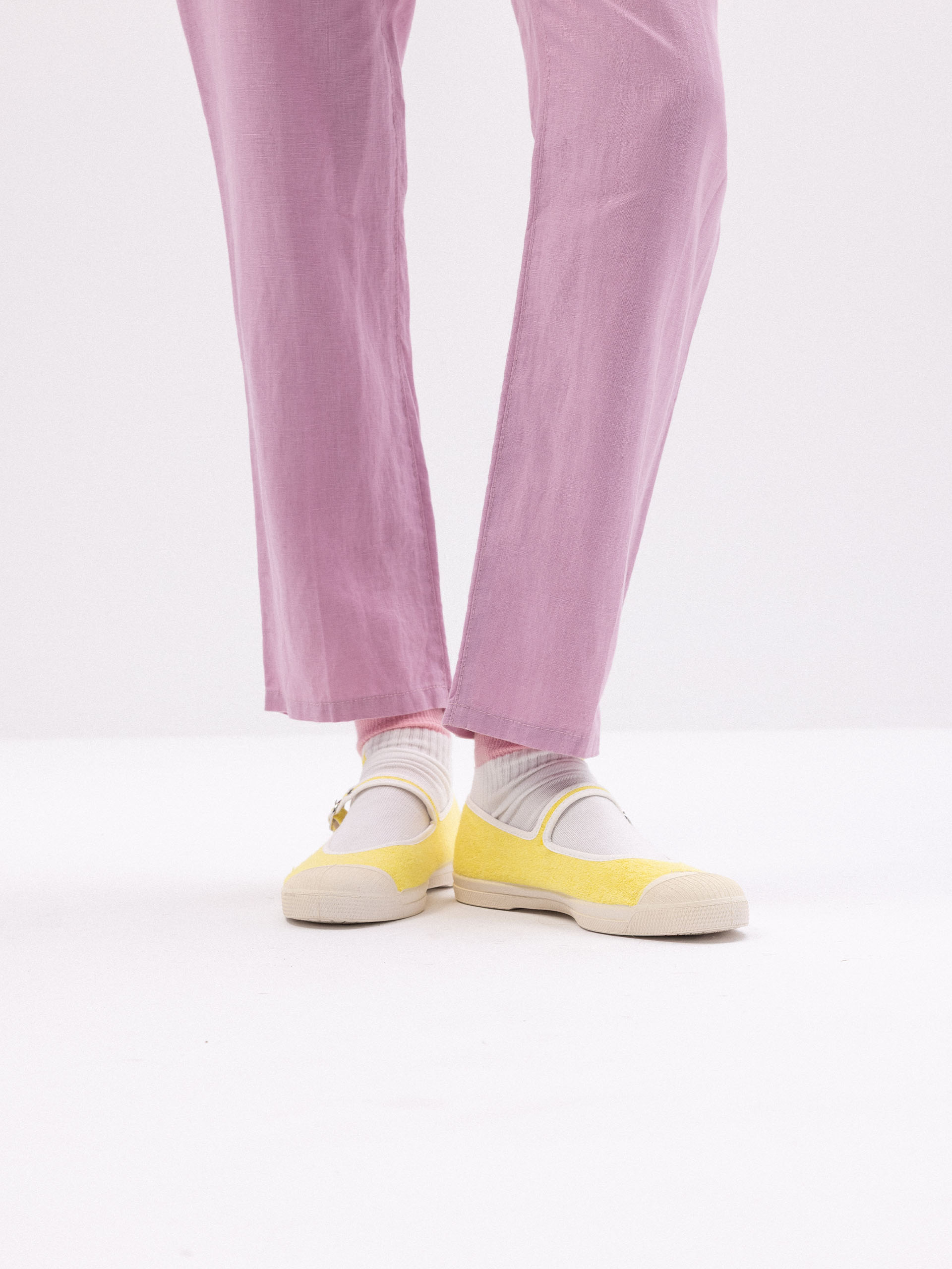 WOMEN'S TERRY-SIDE BABIES TENNIS SHOES -  Yellow , Tennis & Shoes Bensimon