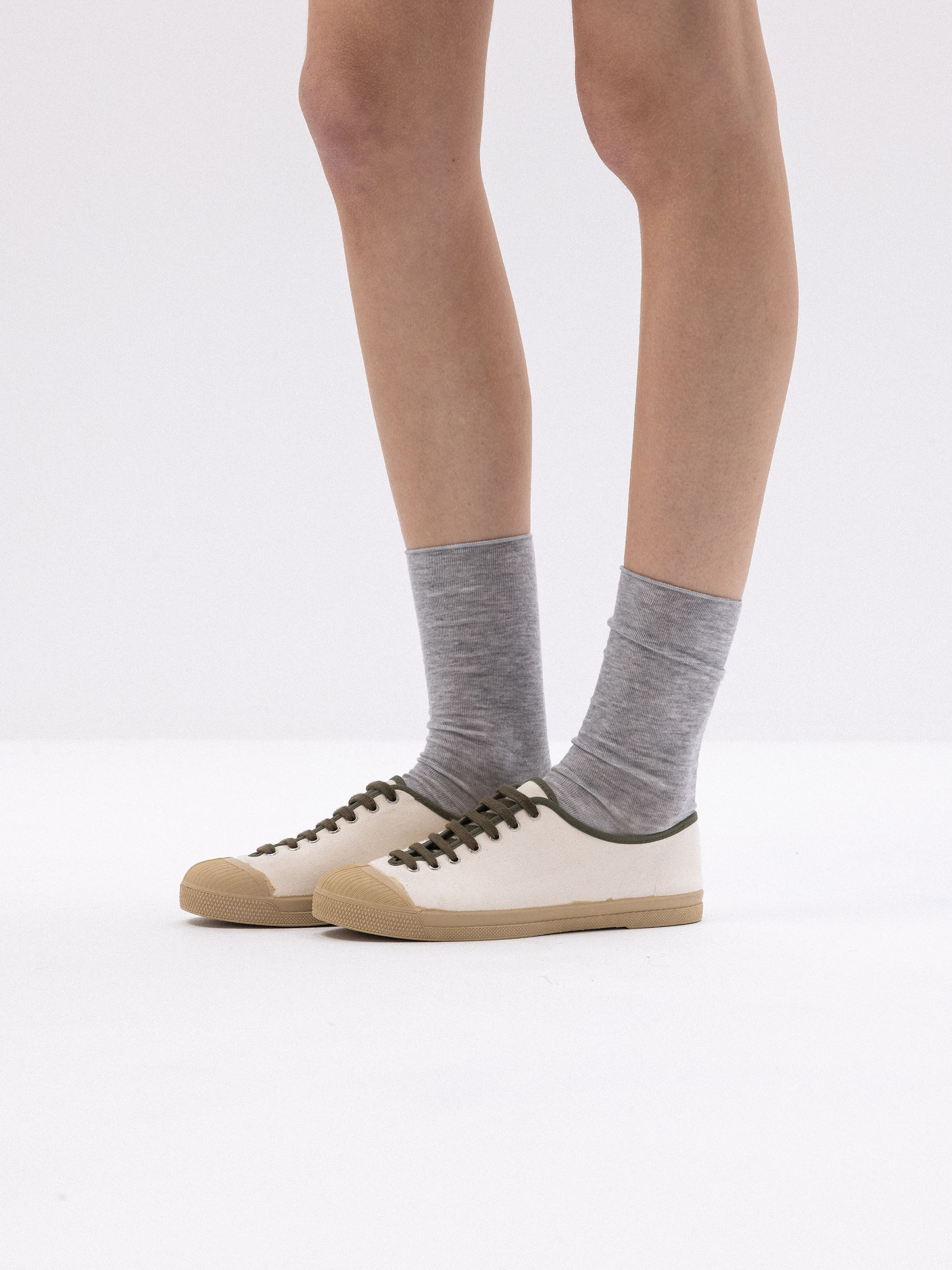 WOMEN'S BOXING LACE-UP TENNIS SHOES - Ecru , Tennis & Shoes Bensimon