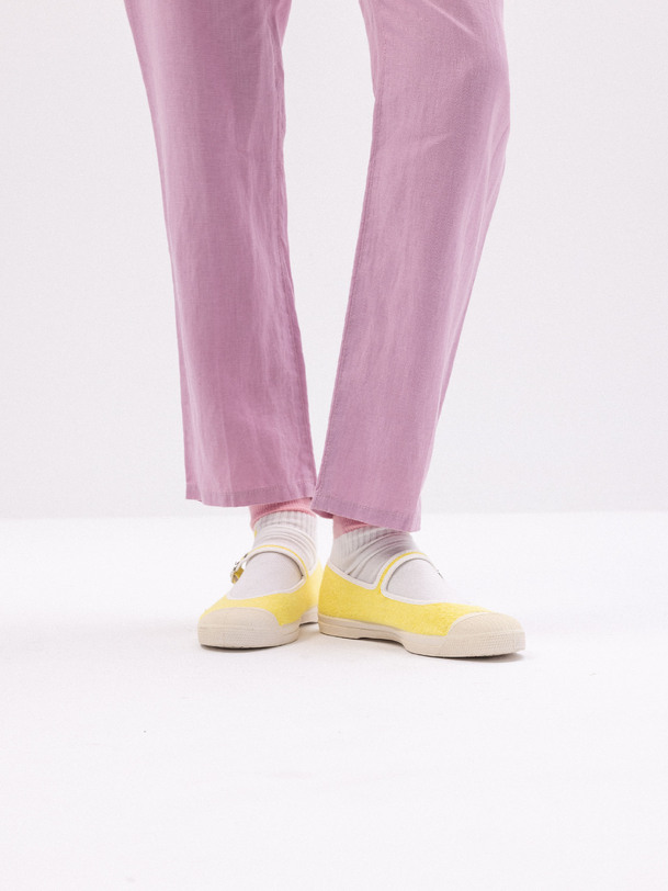 WOMEN'S TERRY-SIDE BABIES TENNIS SHOES -  Yellow , Tennis & Shoes Bensimon