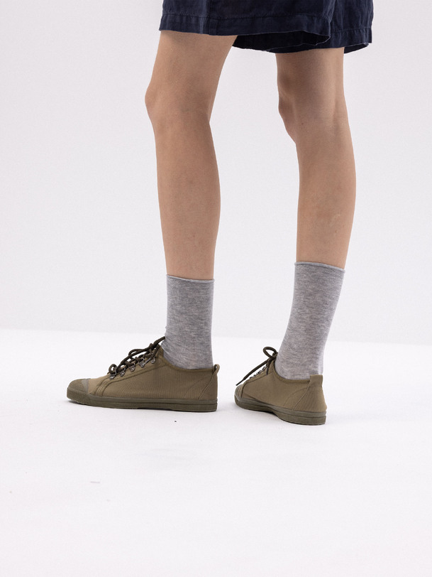WOMEN'S LIVY COLOR TRECK LACE-UP TENNIS SHOES - Khaki , Tennis & Shoes Bensimon