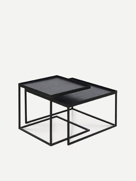 TABLE BASSE PLATEAU CARRE -  Black , Home design Bensimon