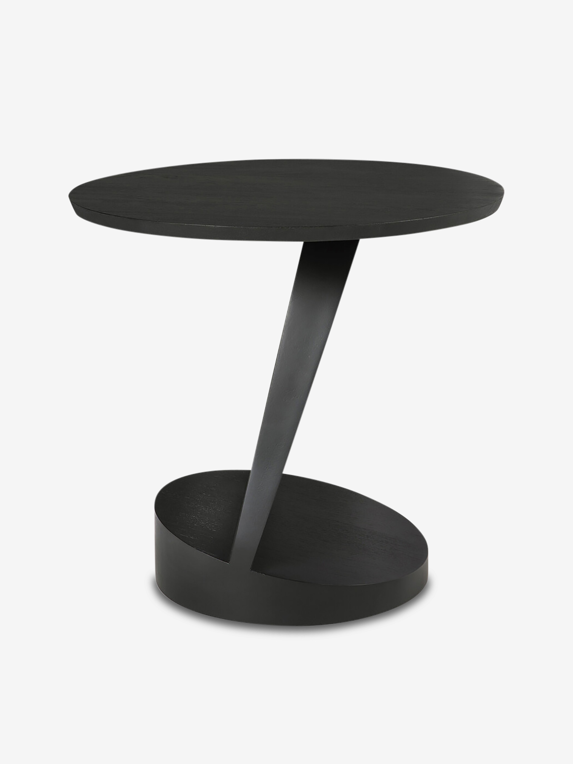 TEAK OBLIC BLACK SIDE TABLE D52 CM -  Black , Home design Bensimon
