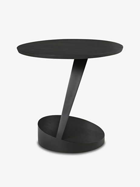 TEAK OBLIC BLACK SIDE TABLE D52 CM -  Black , Home design Bensimon