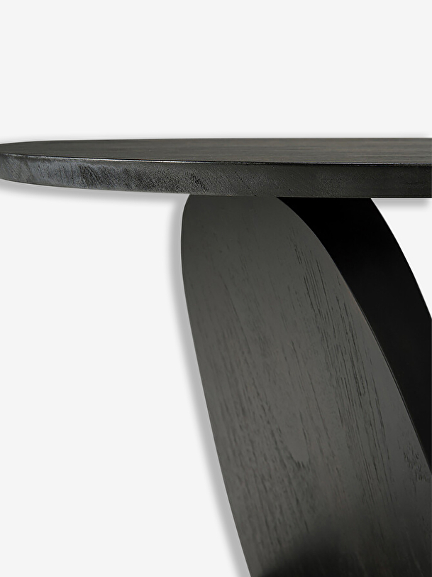 TEAK OBLIC BLACK SIDE TABLE D52 CM -  Black , Home design Bensimon