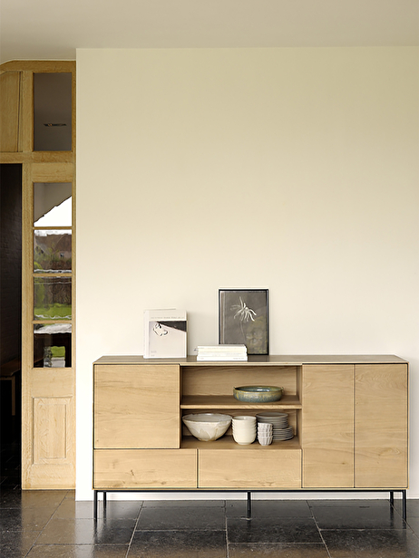 OAK  WHITEBIRD SIDEBOARD -3 DOORS 2 DRAWERS -  Light oak , Home design Bensimon