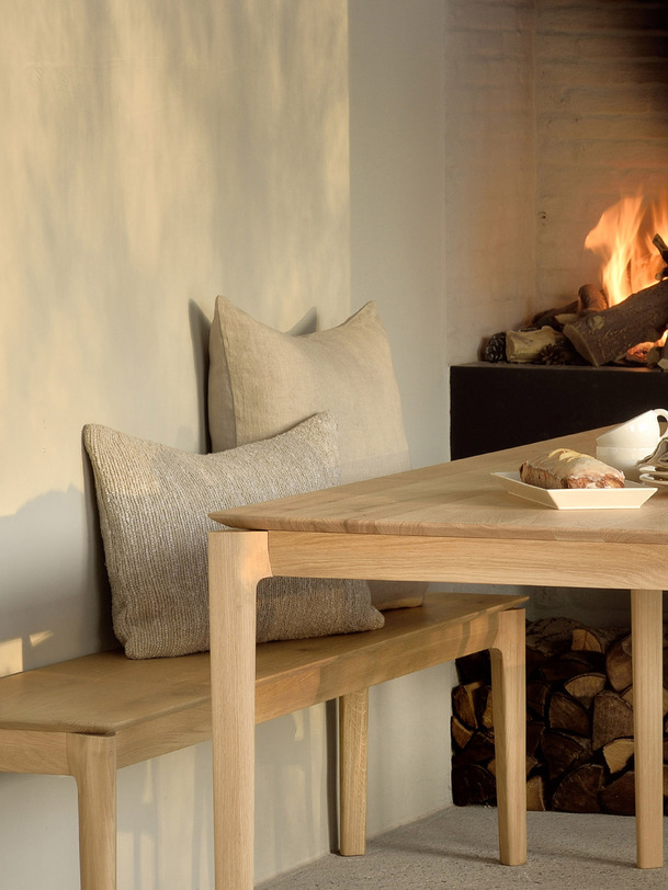 OAK BOK BENCH 166x35x46 - Light oak , Home design Bensimon